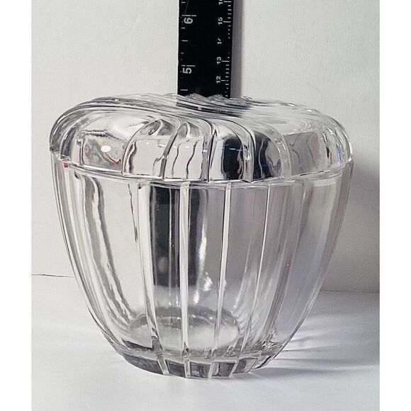 Vintage 24% Lead Cut Crystal Bowl Clear Candy Dish With Lid Germany - Picture 6 of 9